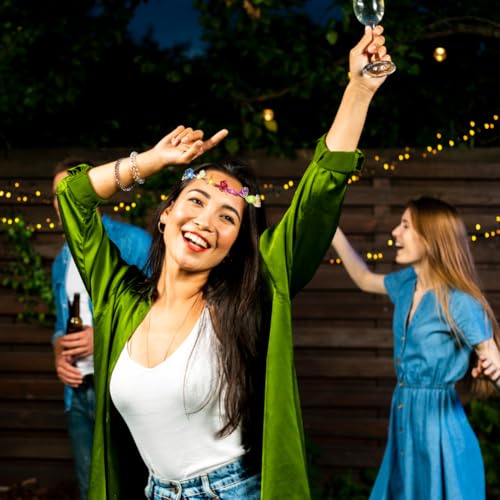 Light Up Flower Crown Headband, Glow in the Dark - for Parties, Weddings, Cosplay Events, and Festive Occasions