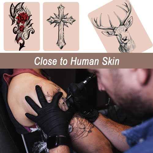 10 PCS Tattoo Practice Skins, 5.7 "x7.6" Double Sided Tattoo Fake Skin, Tattoo Artist Practice Skin for Tattooing Skills Improvement