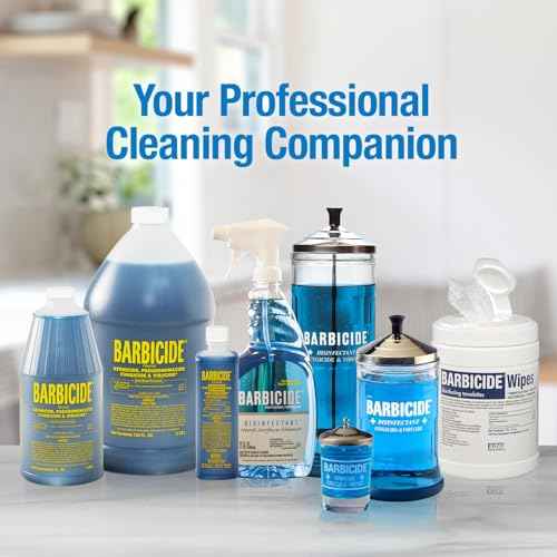 BARBICIDE Disinfecting Jar ? Durable Glass Immersion Container with Stainless Steel Lid and Tray ? Professional Salon, Spa & Barber Tool Sanitizer for Combs, Brushes & Implements - (Large - 37 Fl Oz)