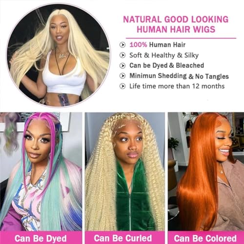 613 Blonde 3 Bundles Human Hair Straight 613 Human Hair 3 Bundles Double Weft 613 Blonde100% 12A Unprocessed Virgin 14 14 14 inch11oz/Pak