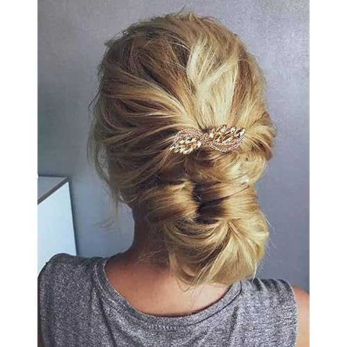 Vintage Crystal Hair Clip Gold Rhinestone Hair Barrette Sparkle Cz Head Clip Crystal Wedding Headpieces Bridal Hair Accessories for Women and Girls