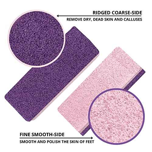 Love Natural Pumice Stone for Feet - Ultimate 2-in-1 Scrubber and Professional Exfoliating Rock for Feet Hands Body Care - Pumice Stone for Dead Skin & Callus Removal (Purple)