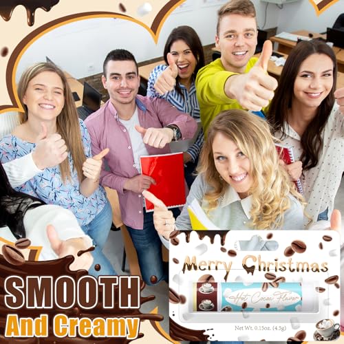 75 Pcs Christmas Peppermint Candy Flavor Lip Balms Bulk Peppermint Candy Gingerbread Hot Cocoa Cookie Cinnamon Flavor Lip Balms Christmas Party Gifts Stocking Stuffers for Employee Staff