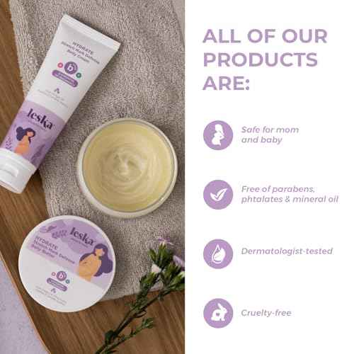 Leska Maternity Cream 2-Pack | STAGE B: HYDRATE Stretch Mark Defense Belly Cream & Butter (Pregnancy Months 6-9) | Part of a Complete 3 Part Pregnancy Skin Care System (4-4.93oz)