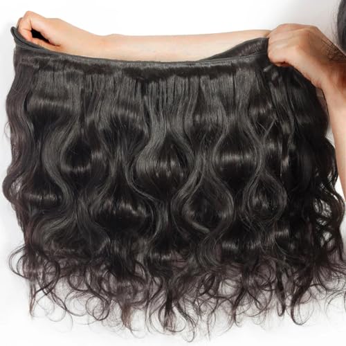 Douyin Brazilian Body Wave 3 Bundles Human Hair 18 20 22 Inch 12A 100% Unprocessed Virgin Human Hair Weave Bundles Deals Natural Black Color (1B Black£¬18 20 22)