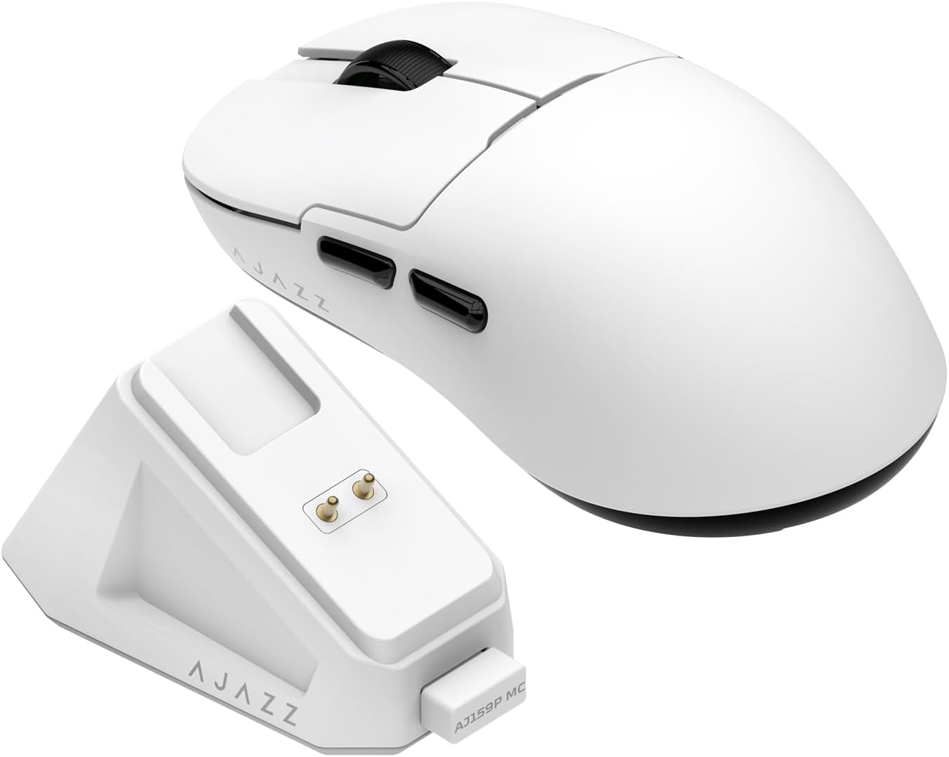 AJ159P MC Triple Mode (2.4G/Wired/Bluetooth 5.2) Gaming Mouse, 12000 DPI, 56g Ultra-Light, Magnetic RGB Charging Dock, Programmable 6 Buttons, Ergonomic Design for Computer Laptop PC, Black