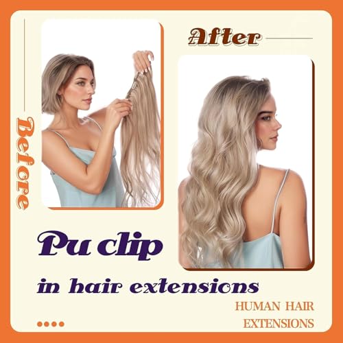 Full Shine Blonde Clip in Hair Extensions Dirty Blonde with Highlights Hair Extensions 16 Inch Real Hair Extensions Clip in Golden Blonde Ease of Use 8 PCS 120 G