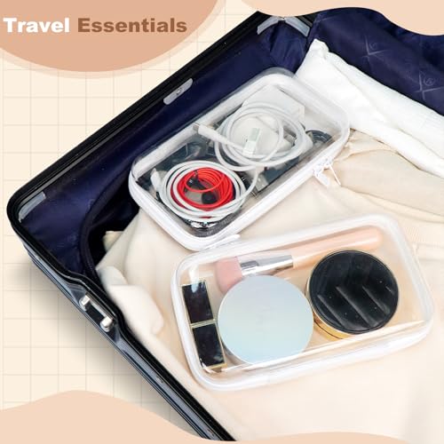 3pcs Clear Hard Shell Zipper Case, Transparent Hard Plastic Zipper Pouches, Portable Travel Organizer, Clear Toiletry Bag, Craft and Arts Organizer, Toy Storage Bins, Stackable Hard Side Plastic Case