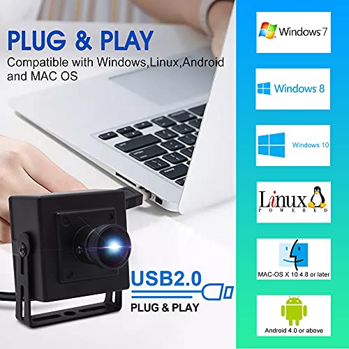 ALPCAM 4K USB Camera Ultra HD 2160P Webcam with IMX317 Sensor,170 Degree Fisheye Lens USB Camera Module with Dual Microphone, Plug and Play USB Webcam for Windows/Mac/Linux/Raspberry Pi