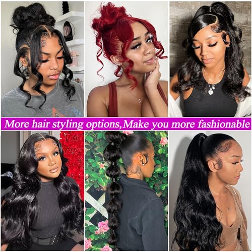 360 Lace Frontal Human Hair With Baby Hair - Body Wave HD Transparent Lace Frontal, Raw Virgin Human Hair, 360 Closure Natural Color 22 Inch