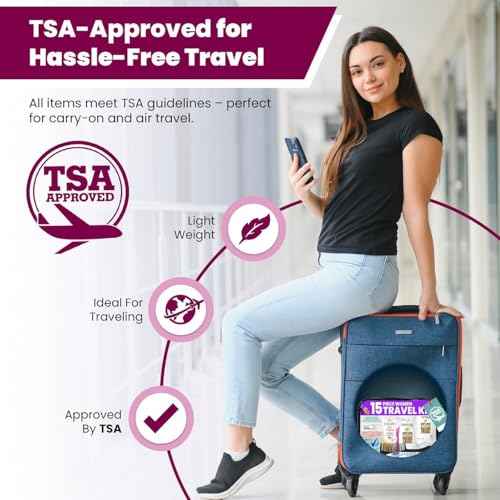 Trektote Travel Toiletry Kit For Women ? 15 Piece Set of Premium Travel Size Toiletries, TSA Compliant Travel Essentials, Includes Shampoo And Conditioner, Body Wash, Toiletry Bag & More