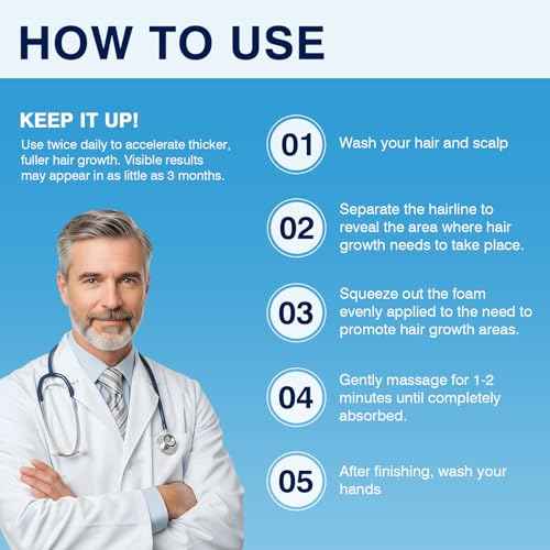 5% Minoxidil Foam? Hair Regrowth Treatment for Men & Women, Prevents Hair Thinning & Strengthens Roots, Minoxidil Foam for Fuller, Healthier Hair
