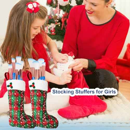 NICEMOVIC Stocking Stuffers for Girls, 20PCS Frozen Princess Makeup Brushes Sets, Teen Girl Gifts Trendy Stuff Christmas Gift Ideas Stocking Stuffers for Girls Kids Make Up Tool Set