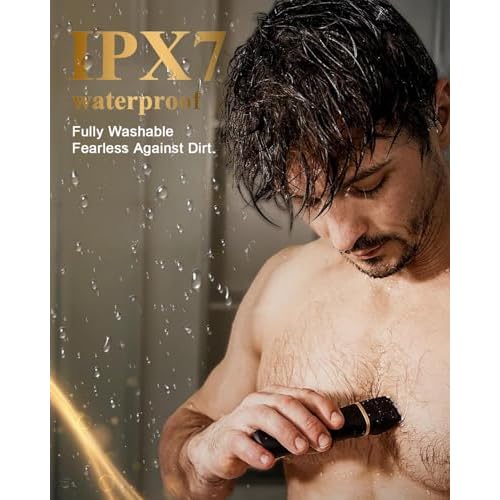 Body Hair Trimmer for Men, Manscape 3-in-1 Electric Razor Groin Groomer,IPX7 Waterproof Wet/Dry,Versatile Hair Trimmer for Ball/Beard/Nose,USB Rechargeable & Nose/Shaves Head,Christmas Gifts for Men