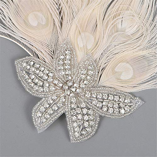 Fascinator Peacock Feather Hair Clips Flapper Headband Art Deco 20's Accessories for Women