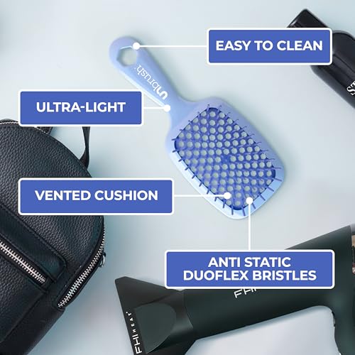FHI Heat UNbrush Detangling Brush for Pain-Free Brushing on All Wet or Dry Hair Types ? Durable DuoFlex Anti-Static Bristles, Lightweight Handle, Vented Hair Brush