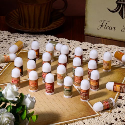 100 Pcs Christmas Thanksgiving Mini Lip Balms Bulk Fall Favor Gifts Lip Balms Sticks Spf 30 with Sunscreen Employee Appreciation Gifts Teacher Nurse Wedding Baby Shower Party Favor