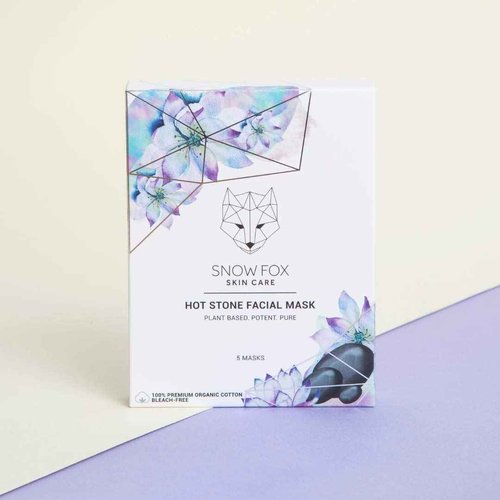 Snow Fox Skincare Hot Stone Facial Mask for Oil Control & Pore Treatment, 5-Pack