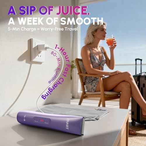 Bikini Trimmer for Women Dual Head - IPX7 Waterproof & Painless Electric Razors for Beauty, Pubic Hair, Face, Legs & Underarms? Portable Cordless Shaver with Fast Charging (Purple)
