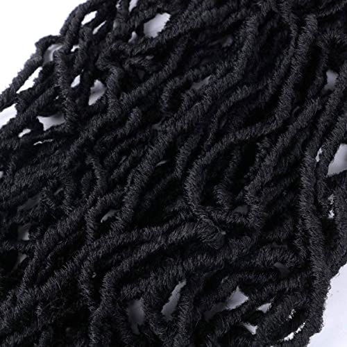7 Packs 24 Inch Soft Locs Crochet Hair Pre Looped Faux Locs Crochet Braids for Butterfly Locs Dreadlocs Synthetic Hair For Black Women (1B, 24 Inch (Pack of 7))