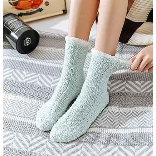 Tergy 6/20 Pairs Fuzzy Socks Soft Cozy Fluffy Warm Winter Sleep Plush Bed Microfiber Slipper Fleece Socks for Women