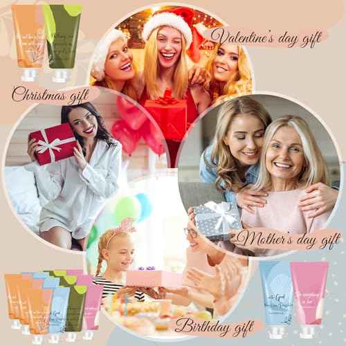 24 Pcs Christian Hand Lotion Bulk Gifts for Women Breast Cancer Awareness Accessories Bible Verse Mini Travel Hand Cream Religious Gift for Church Members Prayers Teachers Coworkers Homeless