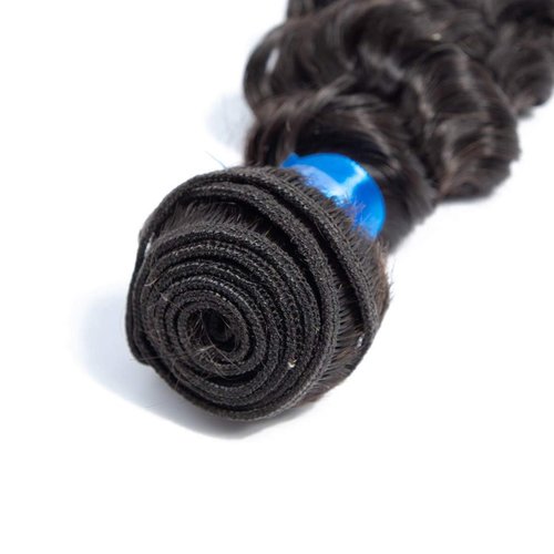 Human Hair Bundles Brazilian Hair Deep Wave One Bundles 28 Inch Unprocessed Virgin Human Hair Extensions Deep Curly Hair Weaves Bundles Natural Black Color for Black Woman (28'', Deep Wave Bundles)