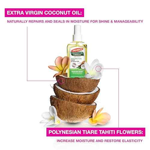 Palmer's Coconut Oil Moisture Boost, Restorative Hair and Scalp Oil Spray, Lasting Hydration and Shine for Dry or Damaged Hair, Promotes Scalp Health, 5.1 Oz