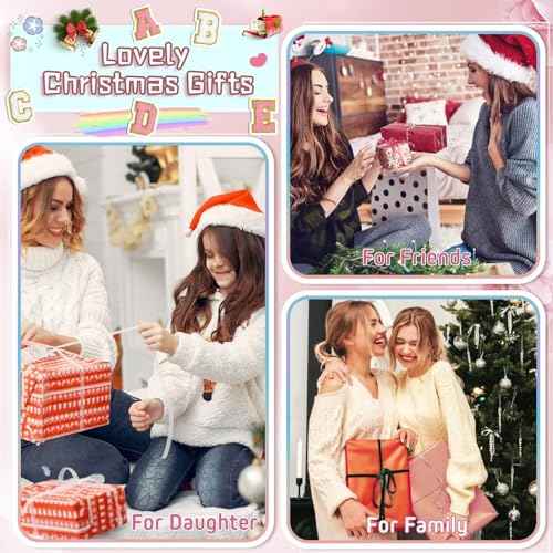 TOPEAST Initial Makeup Bag, Birthday Gifts for 4 5 6 7 8 9 10 11 12 Year Old Teen Girls, Personalized Preppy Cosmetic Bag | Leather Toiletry Bag (Pink A)