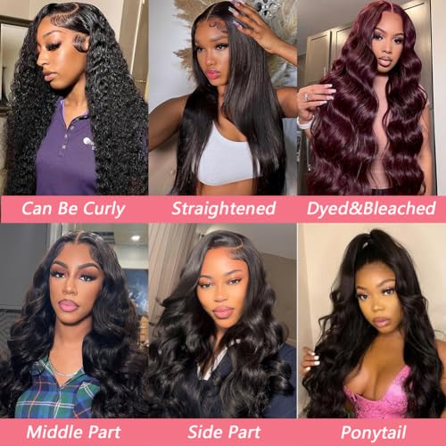 5x5 HD Lace Closure Wigs Human Hair 180% Density Glueless Wigs Human Hair Pre Plucked Pre Cut 24 Inch 5x5 Body Wave Lace Front Wigs Human Hair Wear and Go Glueless Wig