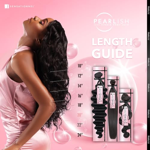 Sensationnel Pearlish bundle human hair - euro deep deep pearl conditioned 15a soft remy beauty supply sew in or glue on bundles (22 Inch, NATURAL/BLACK)