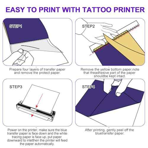 Tattoo Stencil Printer Machine for Tattoo Beginners&Artists,with 3pcs Tattoo Transfer Paper,Portable Wireless Bluetooth Thermal Inkless Tattoo Printer Compatible with Phone/Pc