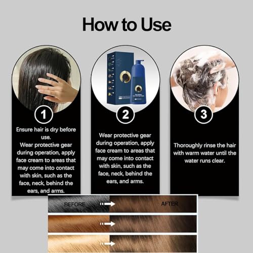 Hair Dye Shampoo, Caviar Protein Hair Dye, Caviar Hairs Colour Cream, Long-Lasting, Natural Plant-Based Hairs Coloring Cream for Women Men