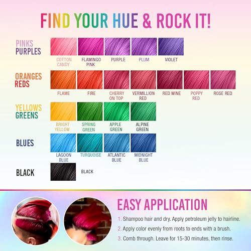 Punky Flamingo Pink Semi Permanent Hair Color - Vegan & Cruelty-Free Conditioning Hair Dye, Lasts Up to 35 Washes, 3.5 fl oz