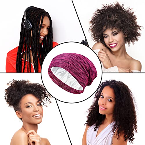 16 Pcs Satin Lined Sleep Cap African Silk Bonnet Beanie Double Layer Style Silk Hair Wrap Cover for Women (Fresh Style)