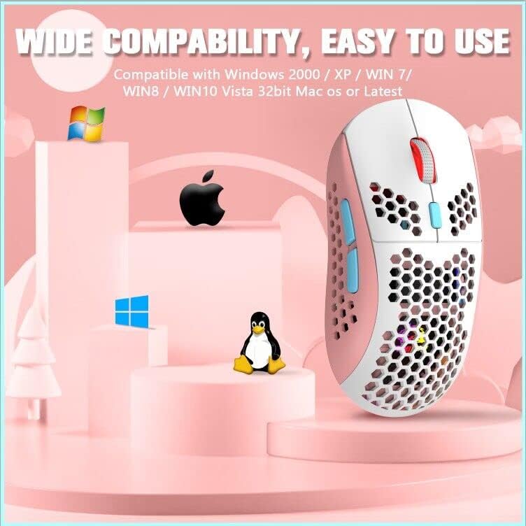 ZIYOU LANG Wired RGB Gaming Mouse,65G Lightweight Honeycomb Ultralight Mouse with High Precision Sensor 6400DPI,6 Button Programmable USB Gaming Mice,Precise Registration for PC Gamers Xbox PS4 Users