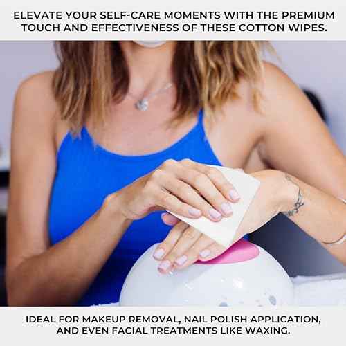 ForPro Professional Collection Premium Cotton Wipes, 100% Cotton, Extra-Soft, for Cosmetic, Nail, and Personal Care, 4¡± x 4¡±, 200-Count