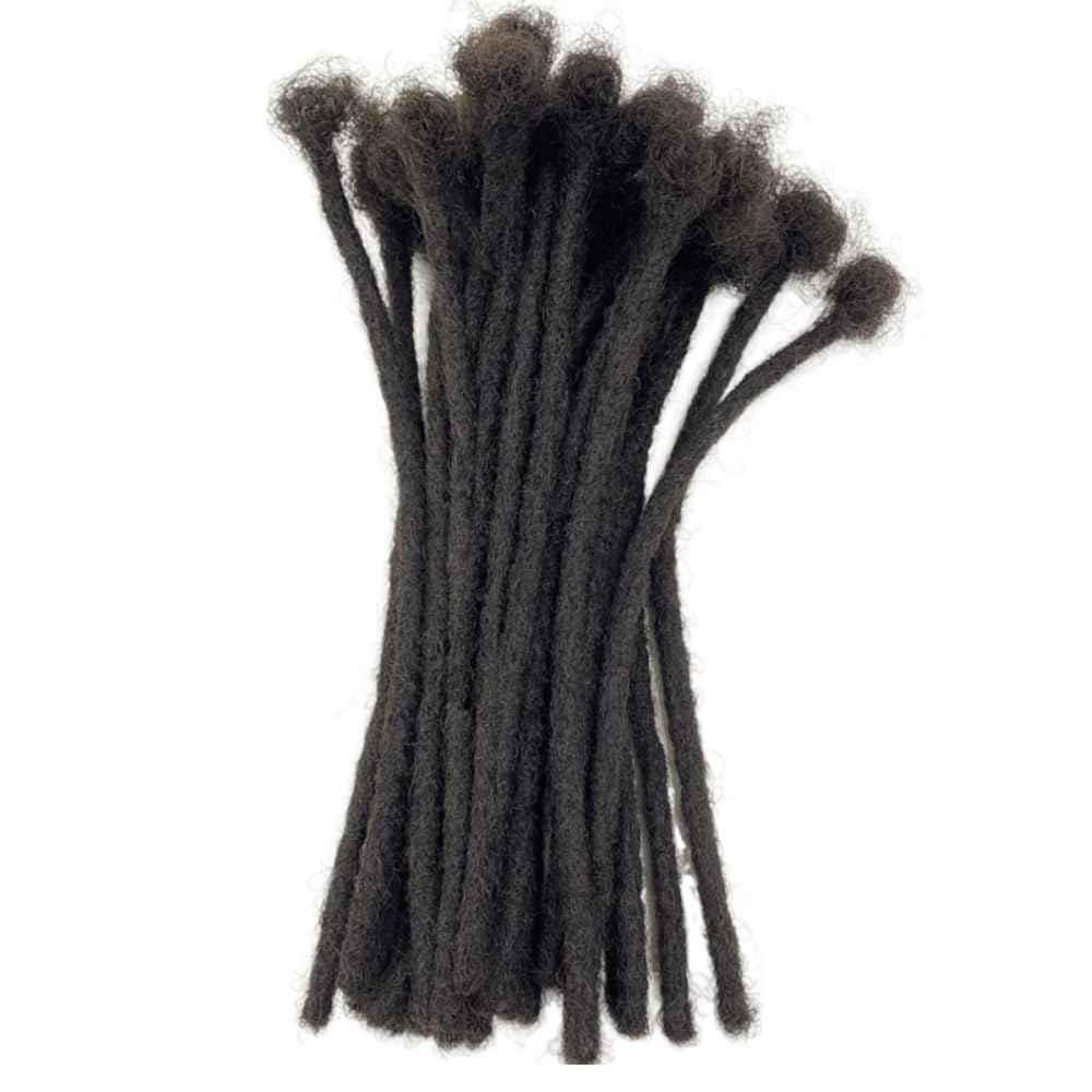 Loc Extension Human Hair 0.4cm Thickness 8 Inch 40 Strands Natural Black Full Handmade Permanent Locs Can Be Dyed and Bleached for Women Men Kids Dreadlock Extensions Real Human Hair