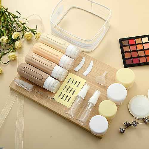 16 Pack Travel Bottles Set for Toiletries, Leakproof Travel Containers for Toiletries TSA Approved Silicone Travel Accessories Squeezable Refillable 3oz for Shampoo Conditioner Lotion