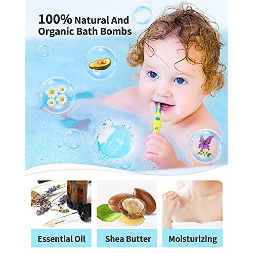 Light Up Bath Bombs with Surprise Inside, 4.23 oz XL Natural Gift Set 6 with Essential Oils, Magnesium Large Bath Bombs for Women Relaxing Spa Skin Moisturize Gifts for Women