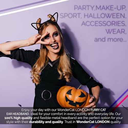 Halloween Cat Ears Headband ? Halloween Black Cat Ear Headband for Cosplay, Fancy Dress, Masquerade & Party Costumes - Black Cat Headbands