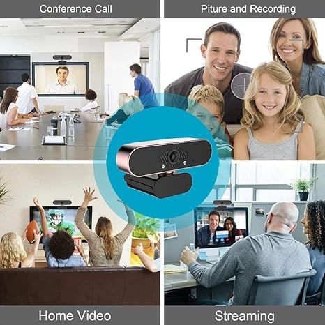 2K QHD Webcam with Microphone – USB Plug & Play Web Camera for Streaming, Video Calls, Zoom, and Remote Work