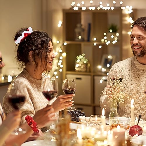 Giegxin 100 Pcs Christmas Scrunchies Bulk Hair Scrunchies Soft Elastic Snowflake Sequins Hair Scrunchy Ties Buffalo Plaid Glittery Rope Ponytail Holder for Women Gifts Xmas Accessories