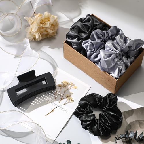 Sawysine 12 Pcs Gift Basket for Women Black Hair Care Accessories Set Spa Kit for Women's Birthday Christmas Mother's Day Gift Stuff