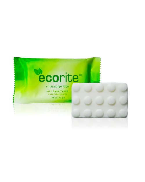 Ecorite Cucumber-Melon 1.5 oz Massage Bar (Pack of 288) - Travel Size Vacation Rental and Hotel Amenities