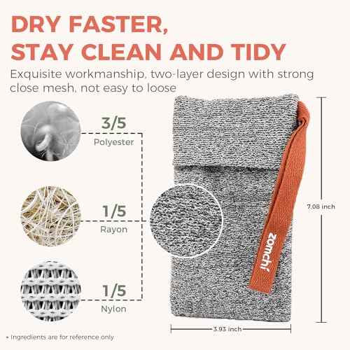 ZOMCHI 2 Pieces Exfoliating Soap Bags, Soap Savers for Bar Soap, Soap Bar Pouch for Deep Exfoliation, Foaming Soap Sock for Shower