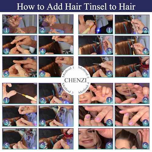 22 Colors 7700 Strands Hair Tinsel Kit, 48 Inch Glitter Tinsel Hair Extensions for July Fourth Christmas New Year Halloween Cosplay, Heat Resistant Fairy Hair Accessories for Girls, Kids, Women