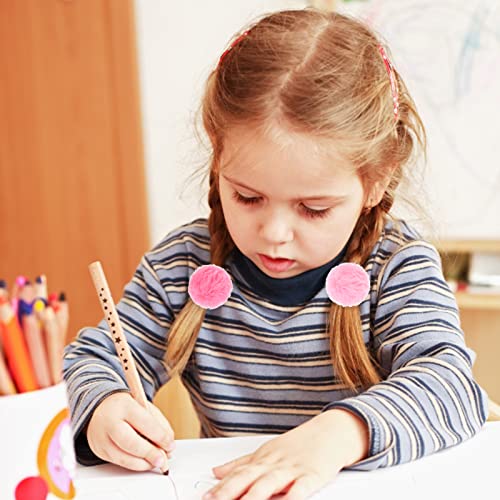 Fluffy Pom Pom Hair Accessories - 8 Elastics and Fur Ponytail Holders for Women and Girls