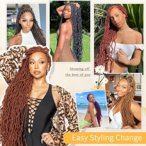 Karida Faux Locs Crochet Hair 30 Inch, 7 Packs Soft Locs Crochet Hair For Black Women Pre Looped, Long Soft Locs Crochet Locs (1B#, 30 Inch (Pack of 7))