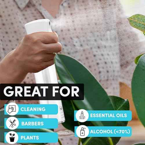 Hula Home Spray Bottle for Hair (10.1oz/300ml) - Powered by Flairosol¢ç Spray Technology - Continuous Ultra Fine Mist Sprayer ? For Hairstyling, Cleaning, Salons, Plants, Essential Oil & More - White
